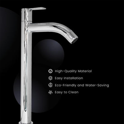 PICCOLO Brass Extended Tall Pillar Cock Tap - Ideal for Bath & Kitchen High Flow