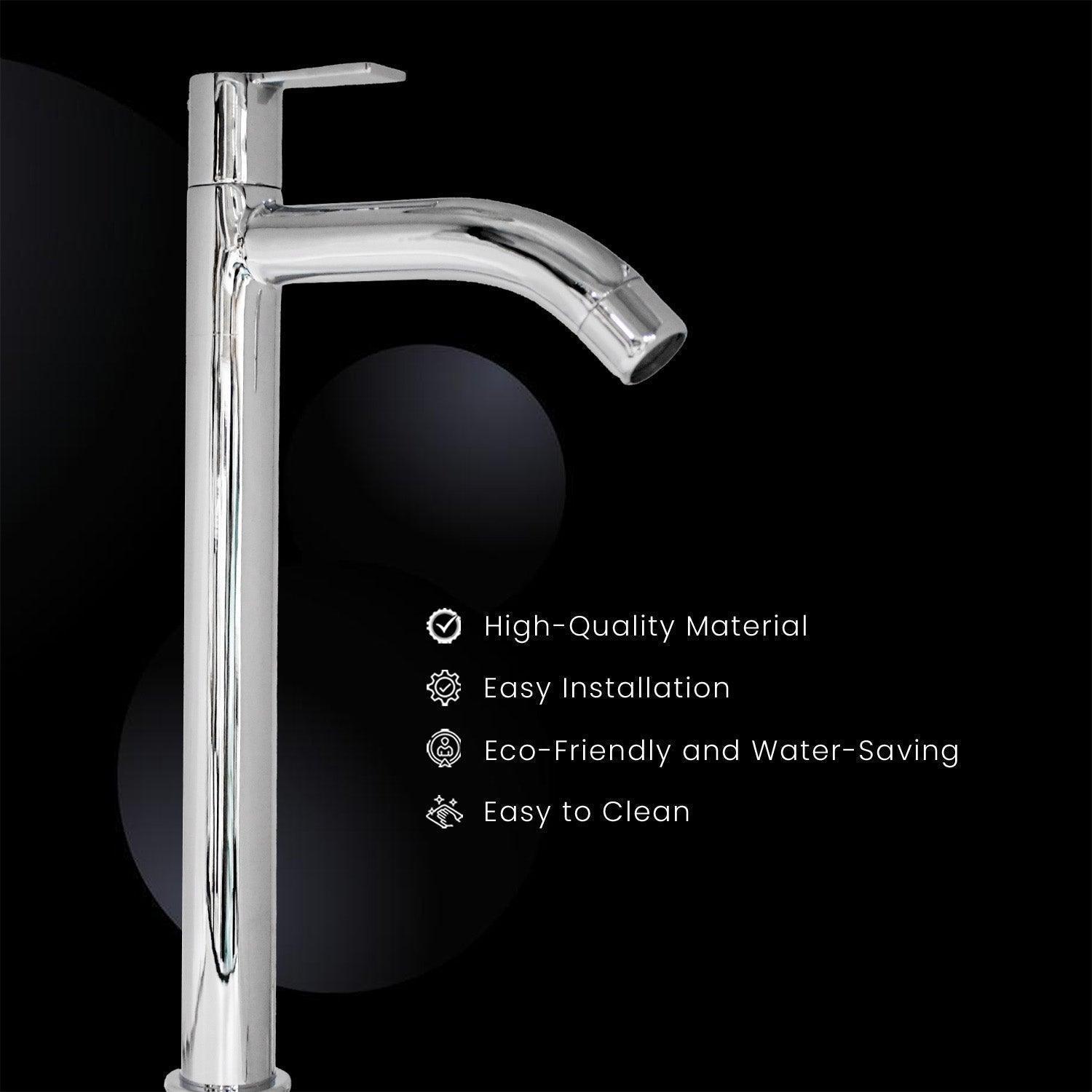 PICCOLO Brass Extended Tall Pillar Cock Tap - Ideal for Bath & Kitchen High Flow - D&B Bathware