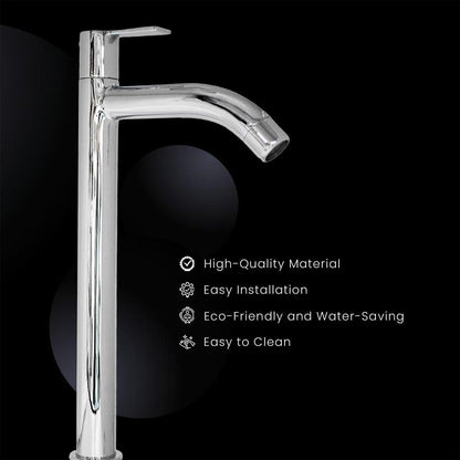 PICCOLO Brass Extended Tall Pillar Cock Tap - Ideal for Bath & Kitchen High Flow - D&B Bathware