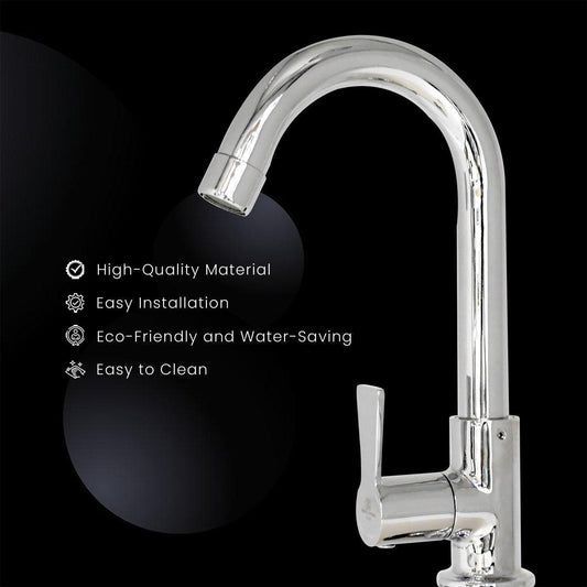 PICCOLO Single Lever Swan Neck Cock Tap – Ideal for Bathroom & Kitchen Form Flow - D&B Bathware