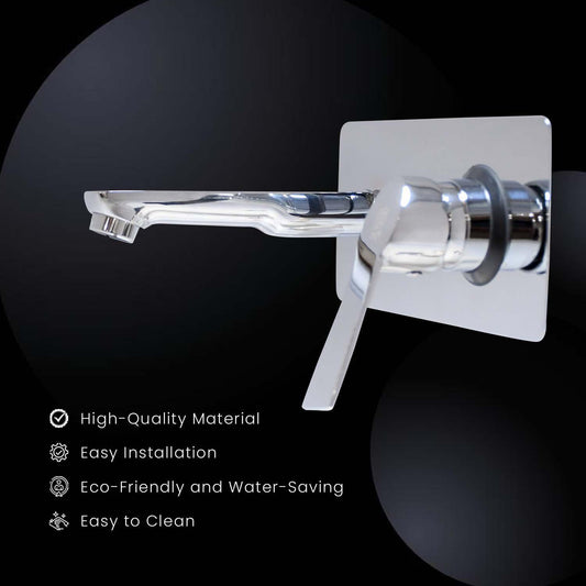 PICCOLO Wall-Mounted Wash Basin Diverter Upper Part Tap with Brass Spout Stylish - D&B Bathware