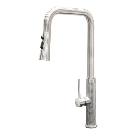 D&B Bathware SUS 304 Grade Stainless Steel Pull Out Kitchen Sink Faucet – Hot & Cold Mixer Tap  Matt Finish