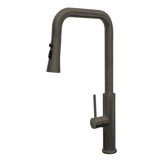 D&B Bathware SUS 304 Grade Stainless Steel Pull Out Kitchen Sink Faucet – Hot & Cold Mixer Tap  Matt Finish