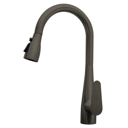 Graphite Grey Pull Out Kitchen Faucet Rustproof Brushed Finish – 360° Swivel  Modern Sink Tap for Home & Commercial Kitchens