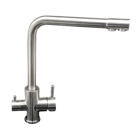 &B Bathware SUS 304 Grade Hot & Cold Dual Lever Kitchen Sink Mixer Faucet – 360° Rotatable Tap - Matt Finish