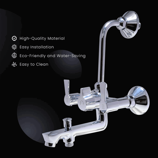 Piccolo 3-in-1 Wall Mixer with L-Band  Stylish and Functional Tap for Kitchen & Bathroom, Perfectly Crafted for Modern Living - D&B Bathware