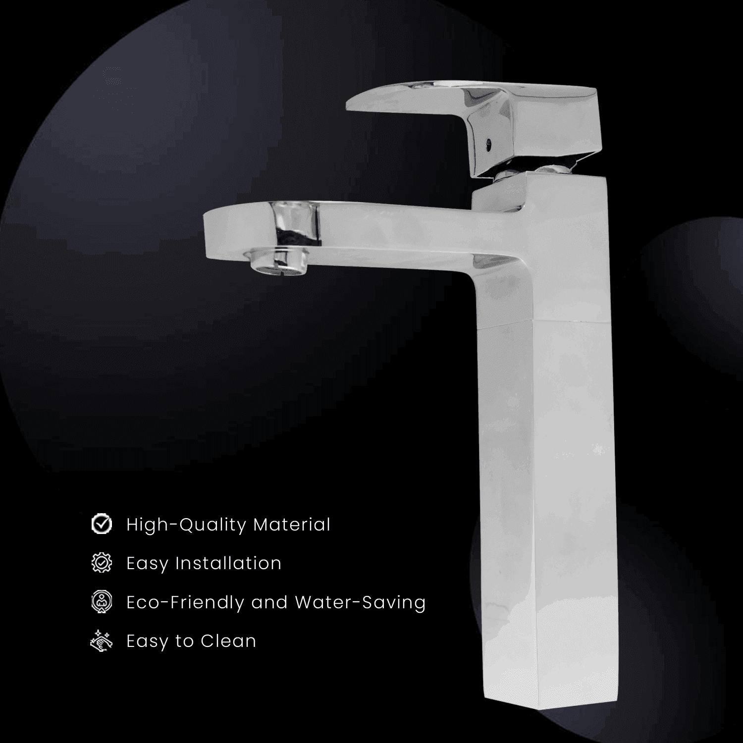 Premium Tall Boy Basin Mixer Tap Chrome Finish Brass Faucet for Sink LEAF VIVENTE Basin Mixer Faucet (Deck Mount Installation Type) - D&B Bathware