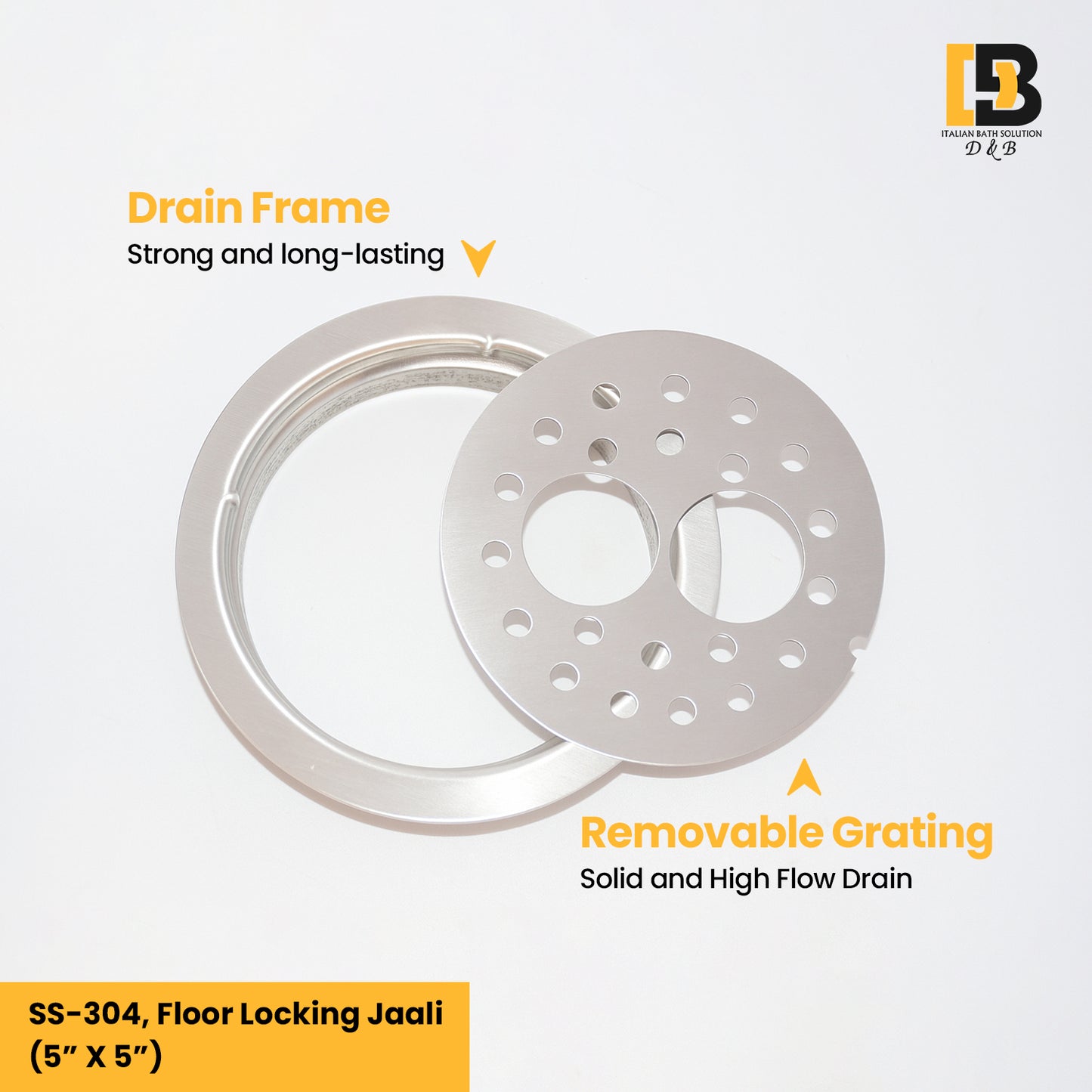 5x5 Inch Stainless Steel Locking Floor Drain Jali – Anti-Clog Cover( ROUND 121-DH )