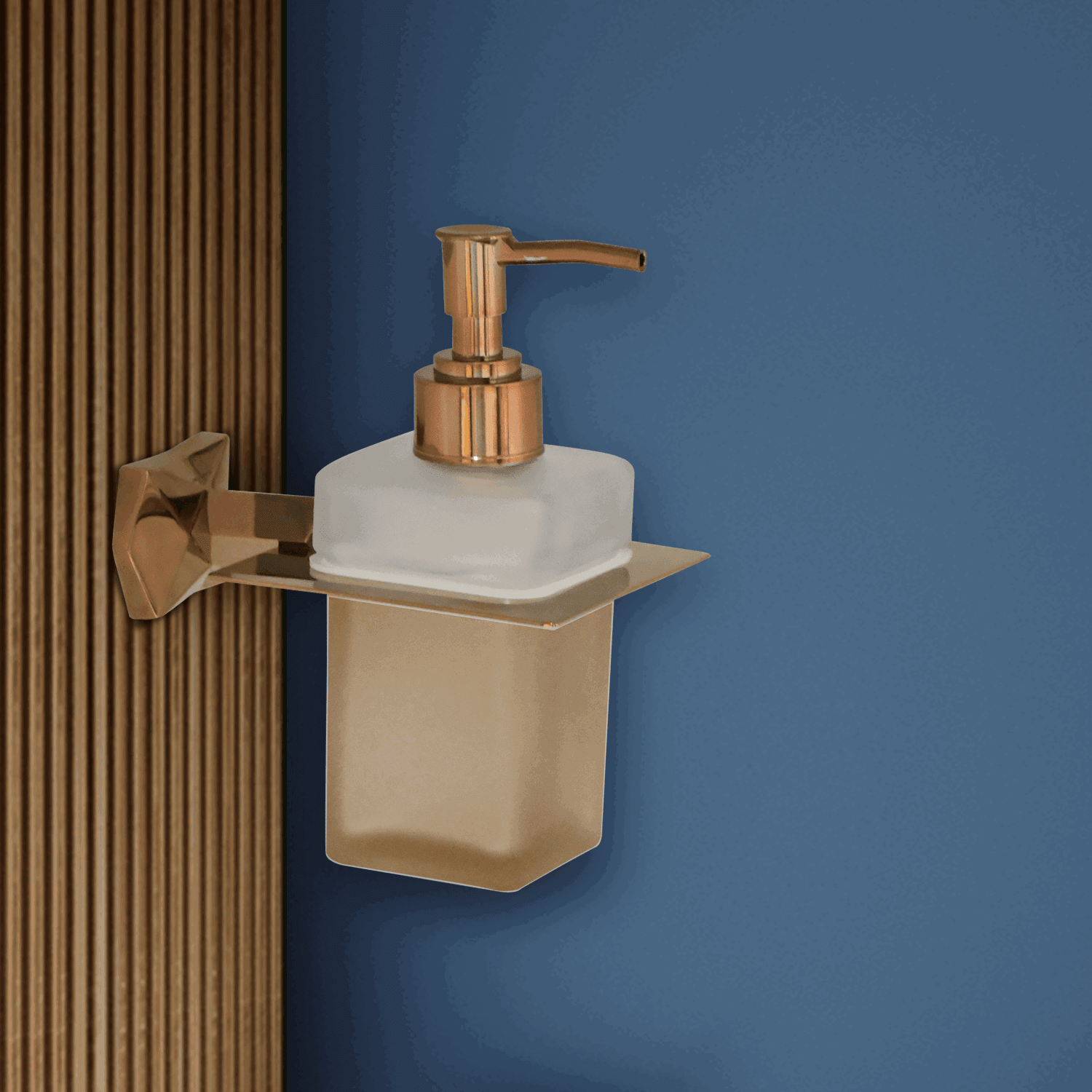Rose Gold Glass Liquid Soap Dispenser Gloria Series – Elegant Bathroom & Kitchen Dispenser, Luxury Rose Gold Design - D&B Bathware