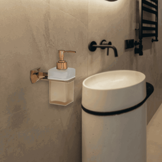 Rose Gold Liquid Soap Dispenser for Bathroom – Elegant & Durable Soap Pump Accessory - D&B Bathware