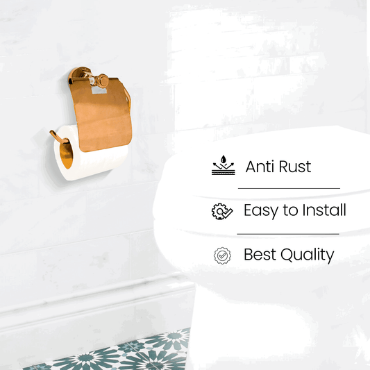 Rose Gold Toilet Paper Holder - FLORIS Series | Elegant & Durable Design - D&B Bathware