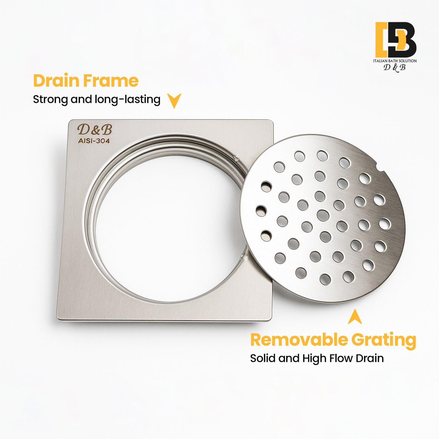 5x5 Inch Stainless Steel Locking Floor Drain Jali – Anti-Clog Cover( SQUARE 521 )
