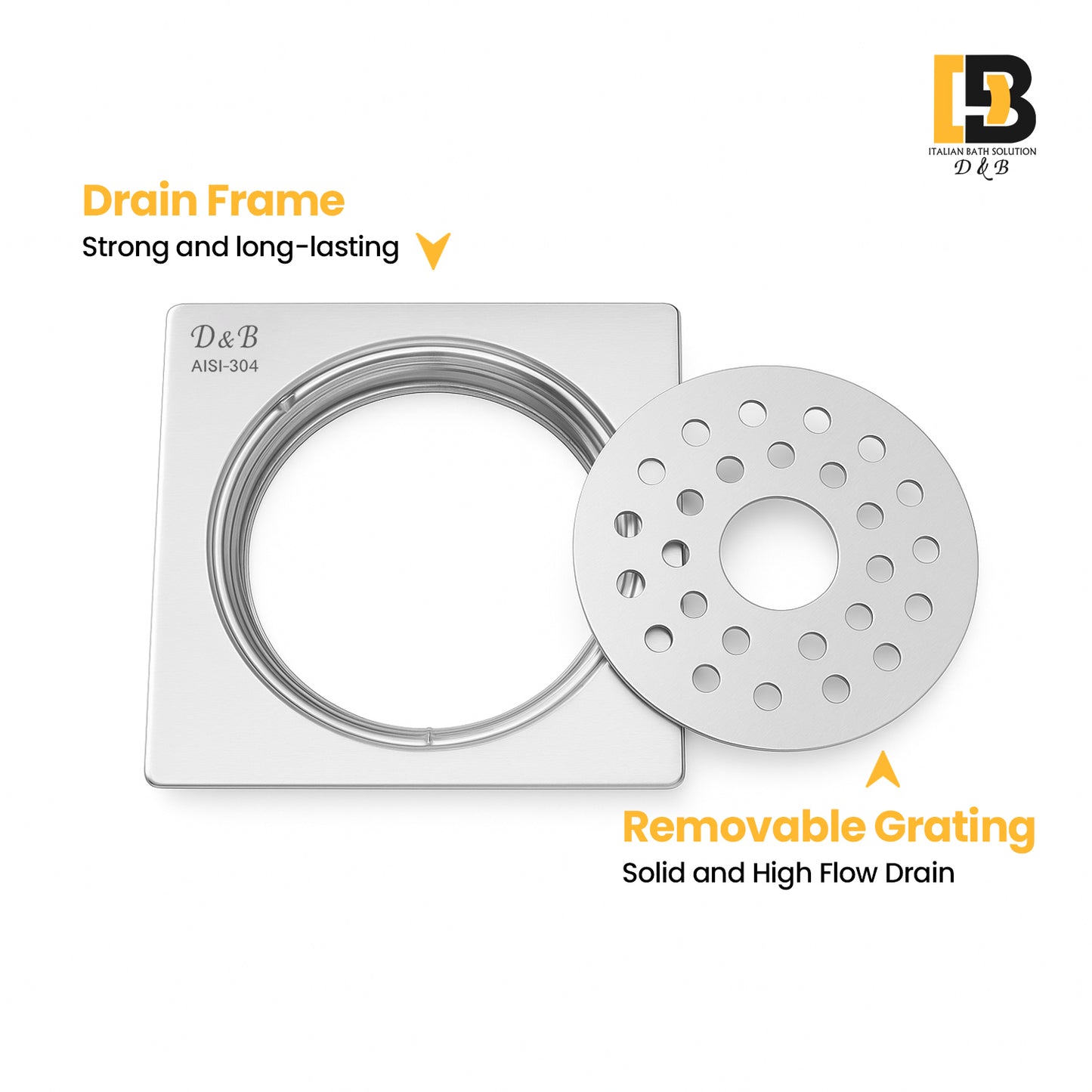 5x5 Inch Stainless Steel Locking Floor Drain Jali – Anti-Clog Cover( SQUARE 521-H )