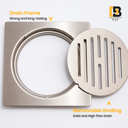 5x5 Inch Stainless Steel Locking Floor Drain Jali – Anti-Clog Cover( SQUARE 541 )