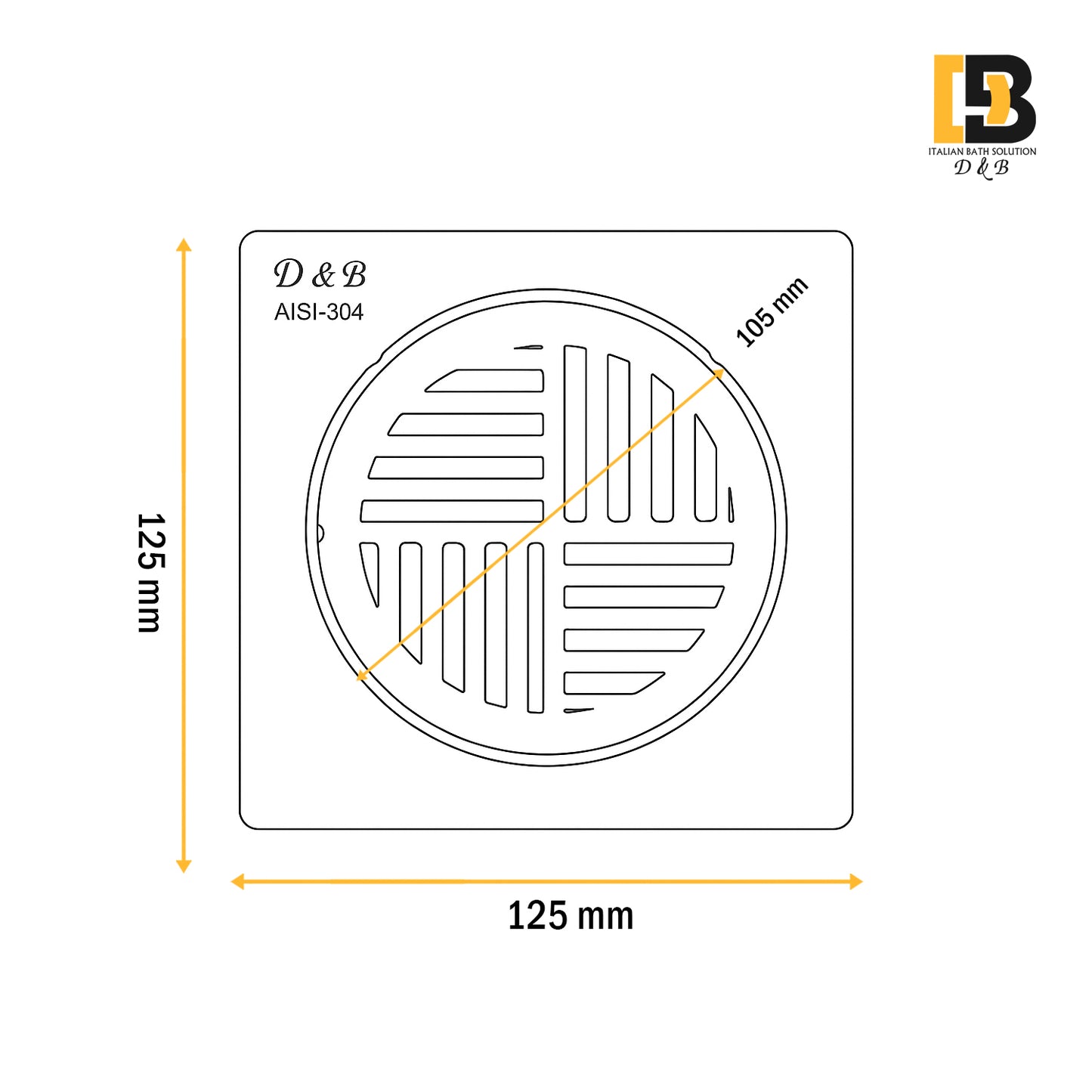 5x5 Inch Stainless Steel Locking Floor Drain Jali – Anti-Clog Cover( SQUARE 551 )