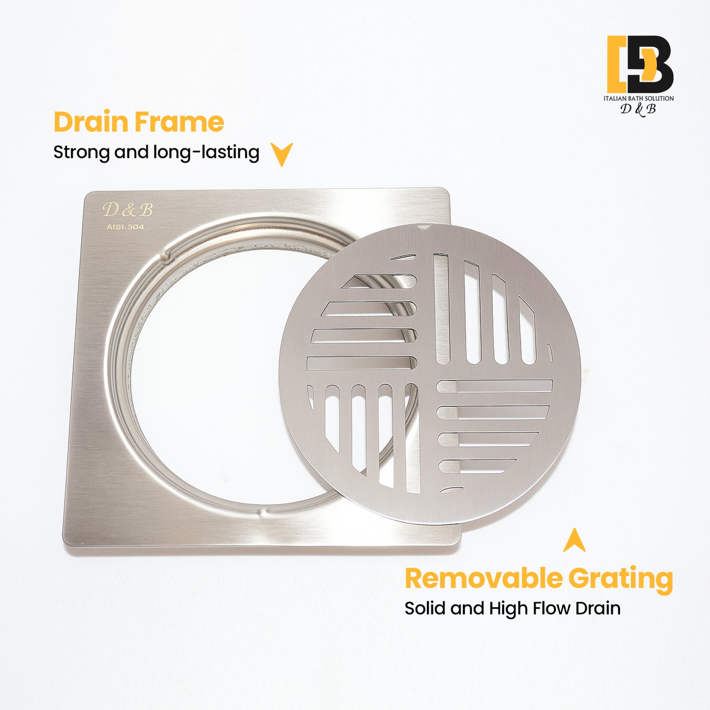 5x5 Inch Stainless Steel Locking Floor Drain Jali – Anti-Clog Cover( SQUARE 551 )