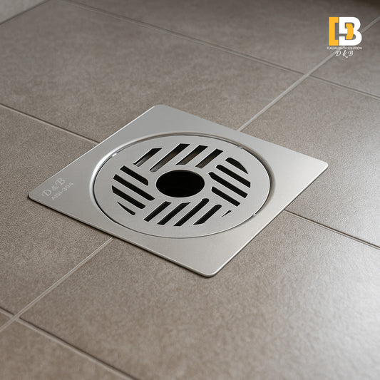 5x5 Inch Stainless Steel Locking Floor Drain Jali With Centre Hole – Anti-Clog Cover( SQUARE 551-H )