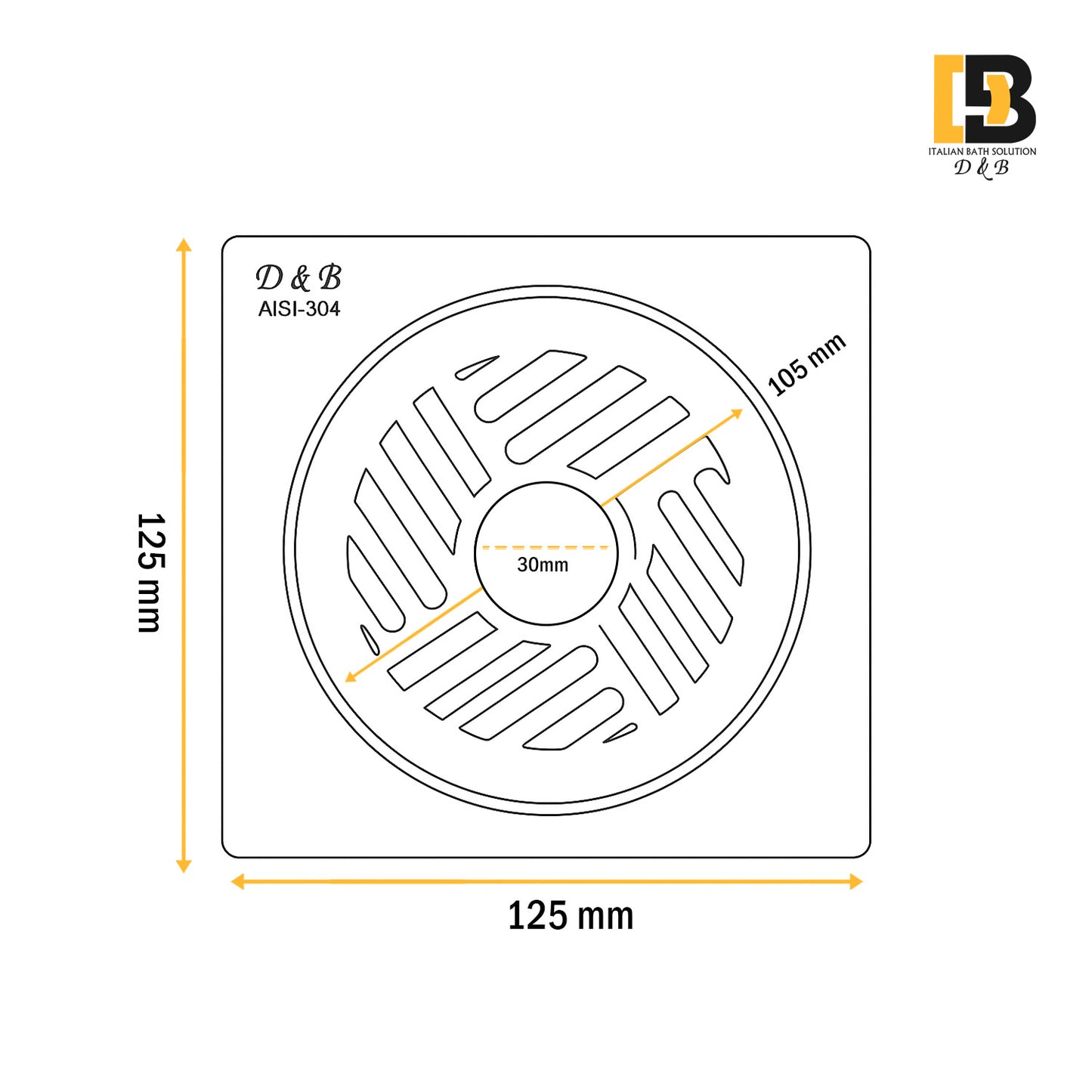 5x5 Inch Stainless Steel Locking Floor Drain Jali With Centre Hole – Anti-Clog Cover( SQUARE 551-H )