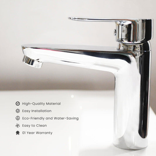 Short Boy Basin Mixer Ivano Series | Compact & Stylish Bathroom Faucet - D&B Bathware