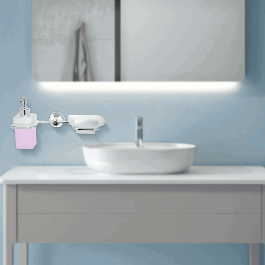 Silver Liquid Dispenser & Soup Dish - FLORIS Series | Elegant & Functional Design - D&B Bathware