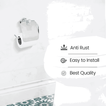 Silver Toilet Paper Holder - FLORIS Series | Elegant & Durable Design - D&B Bathware