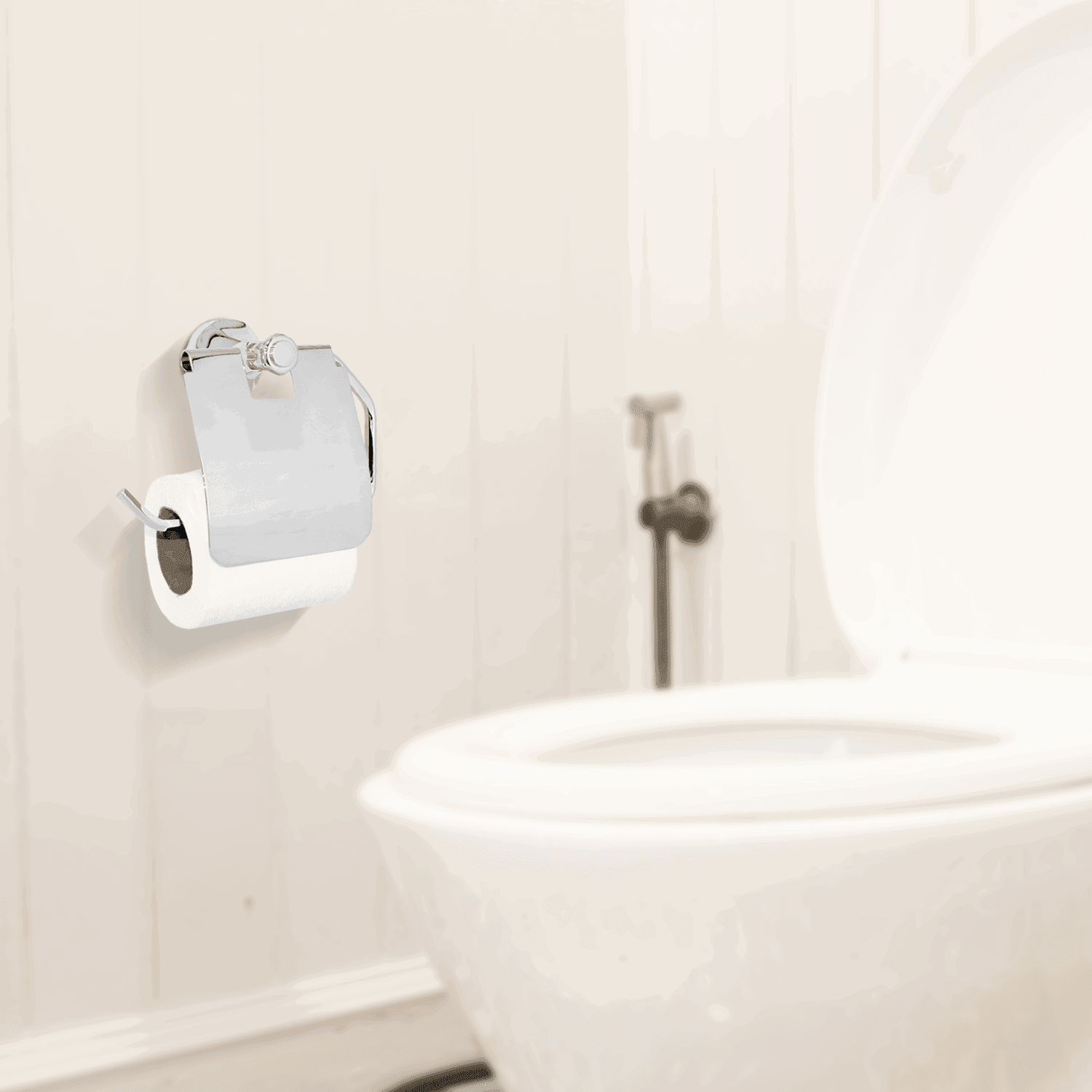 Silver Toilet Paper Holder - FLORIS Series | Elegant & Durable Design - D&B Bathware