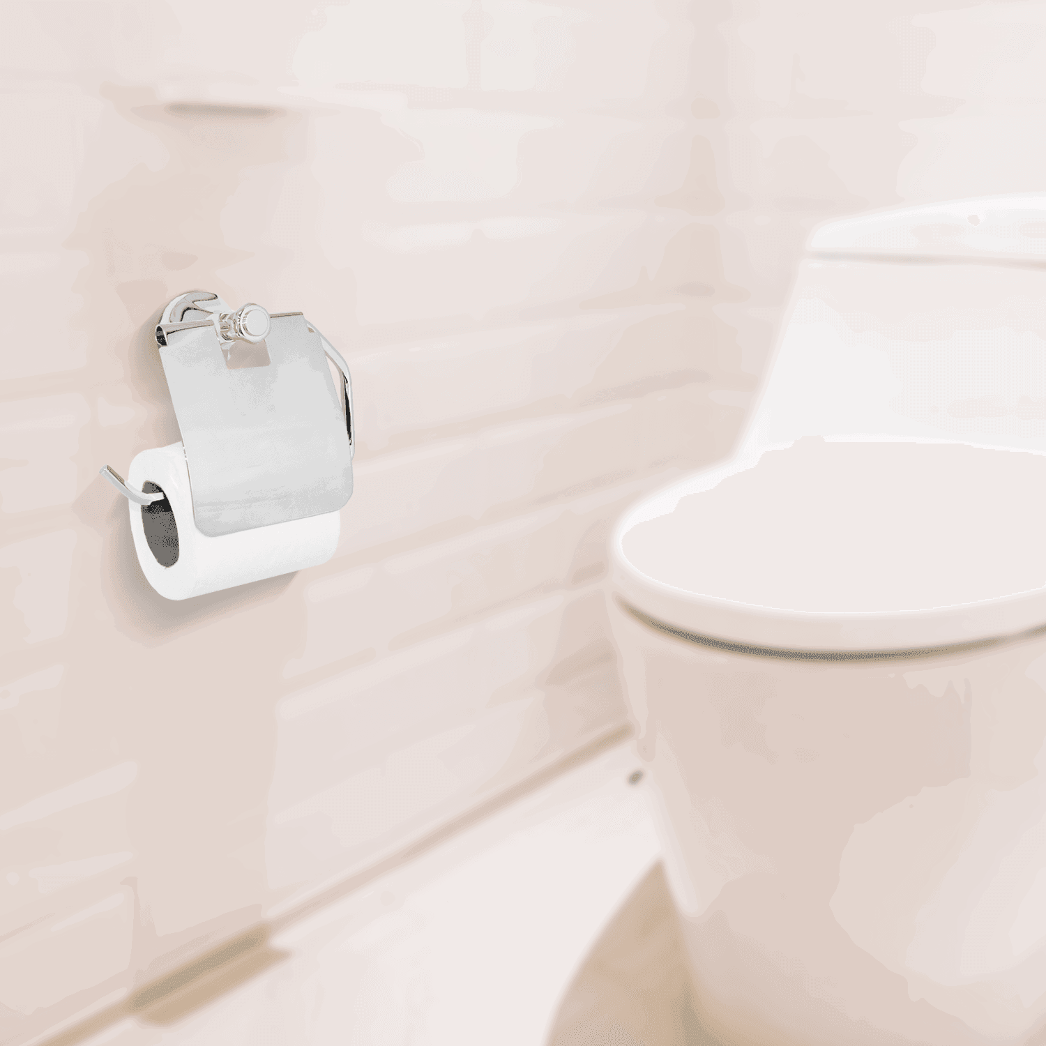Silver Toilet Paper Holder - FLORIS Series | Elegant & Durable Design - D&B Bathware
