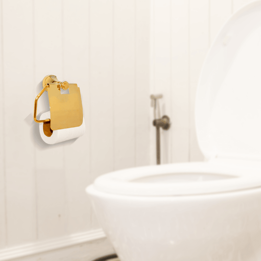 Gold Toilet Paper Holder - FLORIS Series | Luxurious & Durable Design - D&B Bathware