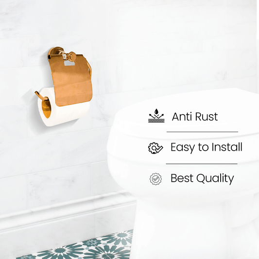 Rose Gold Toilet Paper Holder - FLORIS Series | Elegant & Durable Design - D&B Bathware