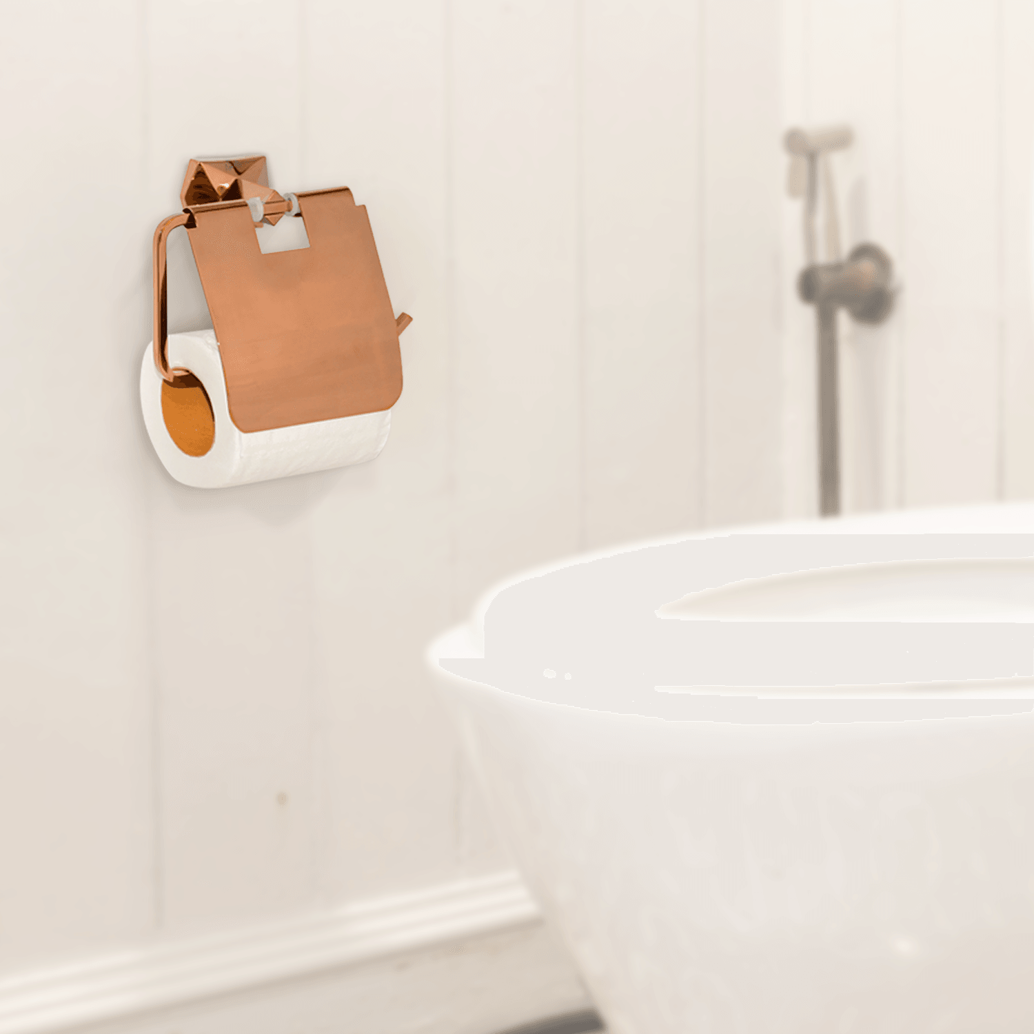 Gloria Series Rose Gold Toilet Paper Holder - Elegant Bathware for Modern Bathrooms - D&B Bathware