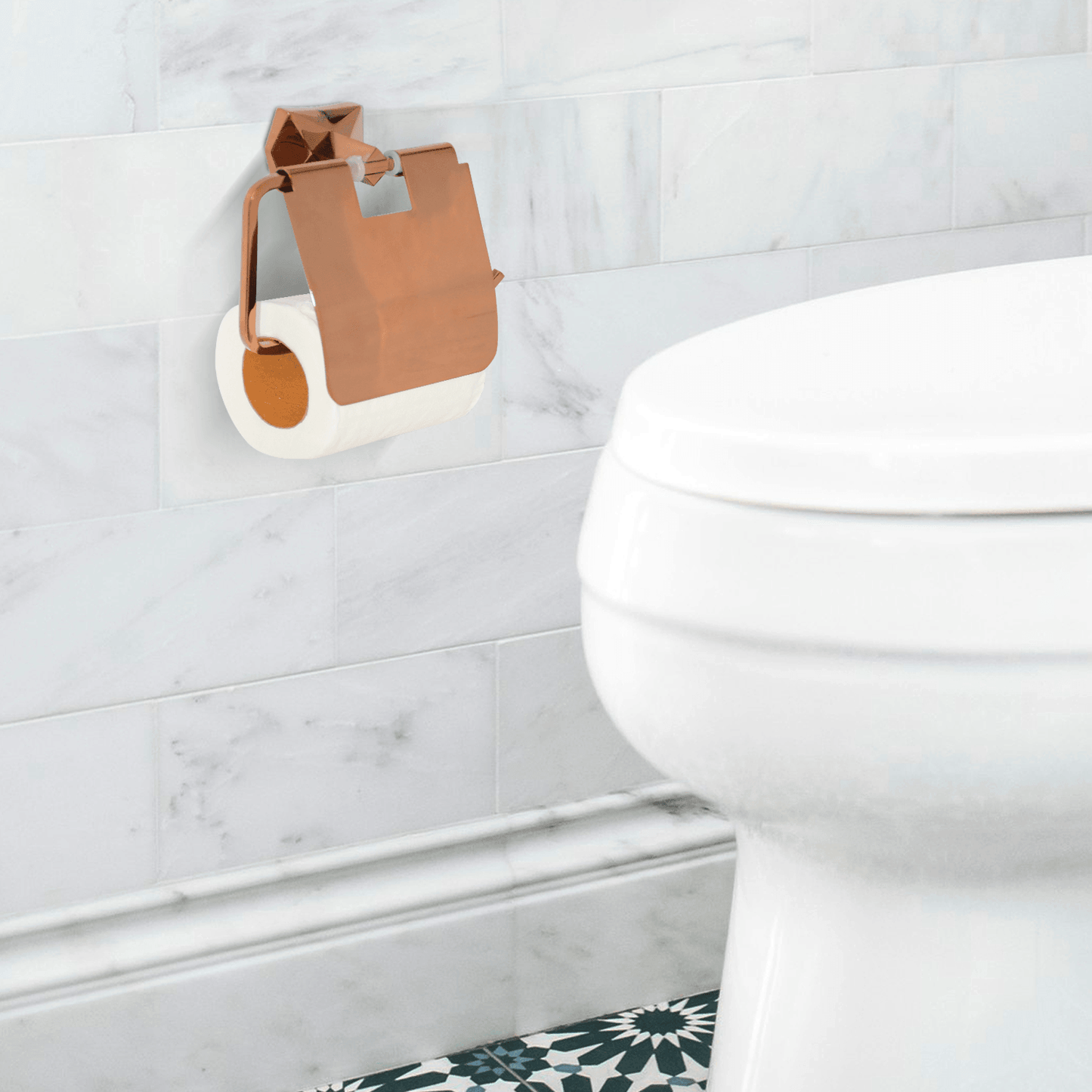 Gloria Series Rose Gold Toilet Paper Holder - Elegant Bathware for Modern Bathrooms - D&B Bathware