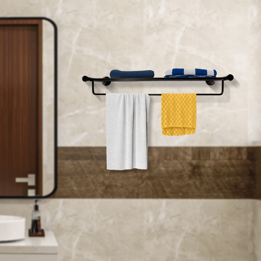 Towel Rack Floris Series - Stylish Black Bathroom Rack - D&B Bathware