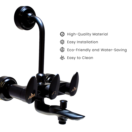 Wall Mixer 3 in 1 with L Band - Black | Stylish & Durable Bathroom Mixer