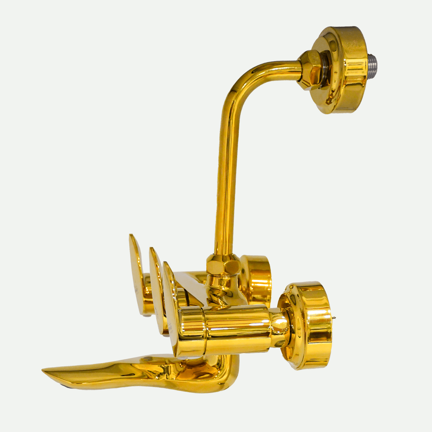 Wall Mixer 2 in 1 with L Band - Gold | Elegant & Durable Bathroom Mixer - D&B Bathware