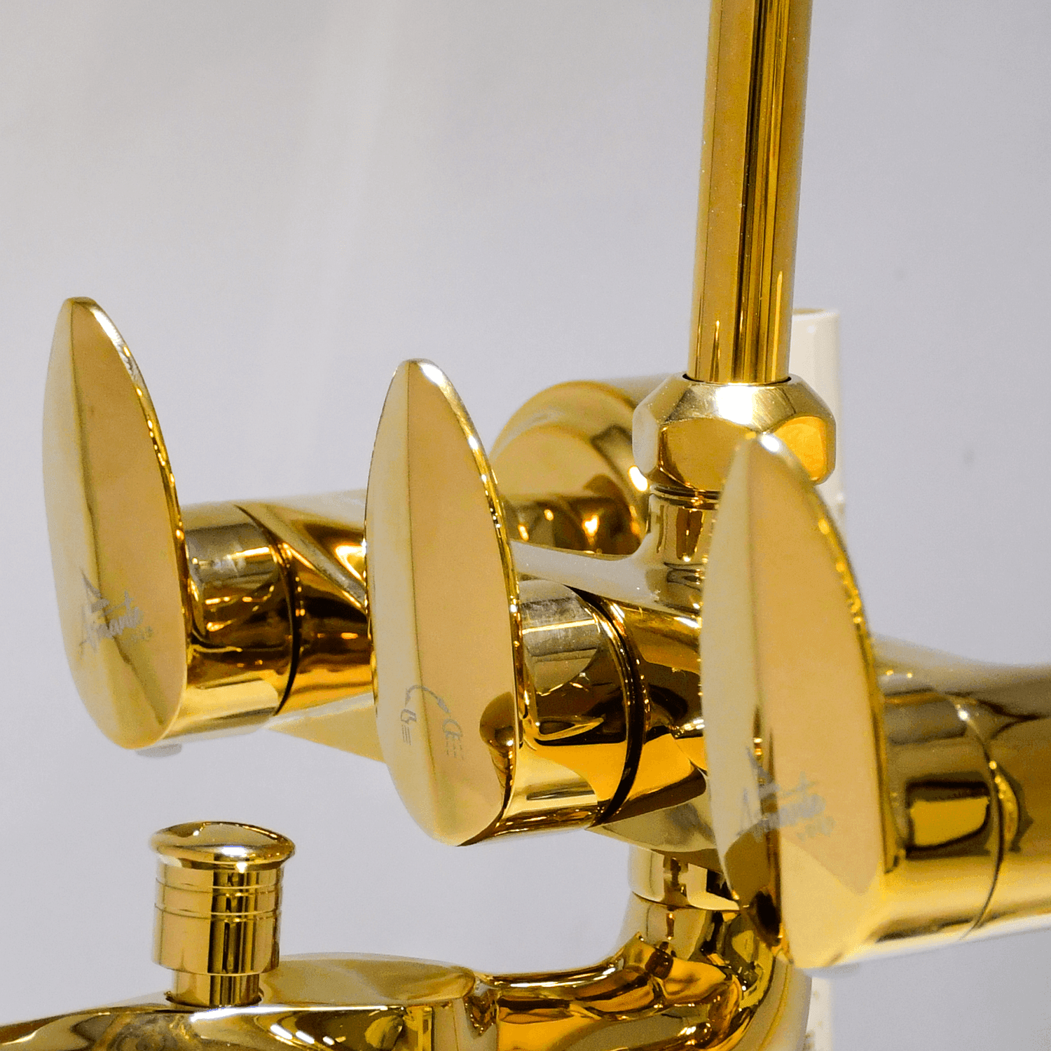 Wall Mixer 3 in 1 with L Band - Gold | Luxury & Durable Bathroom Mixer - D&B Bathware